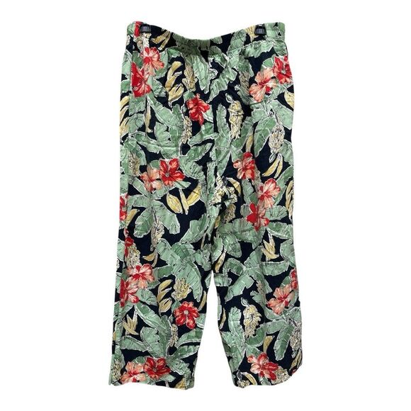 Intriguing Threads Tropical Print Casual Pants Size 12 Resort Wear Relaxed - Picture 6 of 9